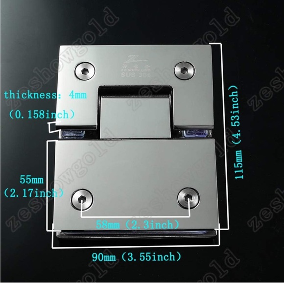 90Degree/180Degree/135Degree Stainless Steel Hinge for Frameless Glass Door - Picture 5 of 5